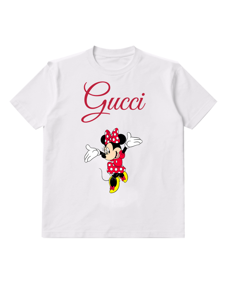 White Minnie Mouse Jumping With Arms Out Graphic T-Shirt - front product view