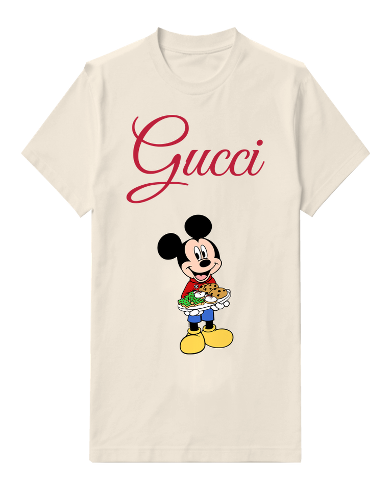 Ivory Mouse Basket Of Food Graphic T-Shirt - front product view