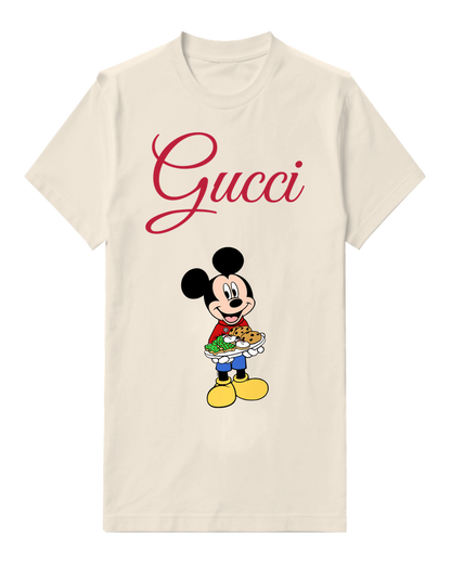 Ivory Mouse Basket Of Food Graphic T-Shirt - front product view