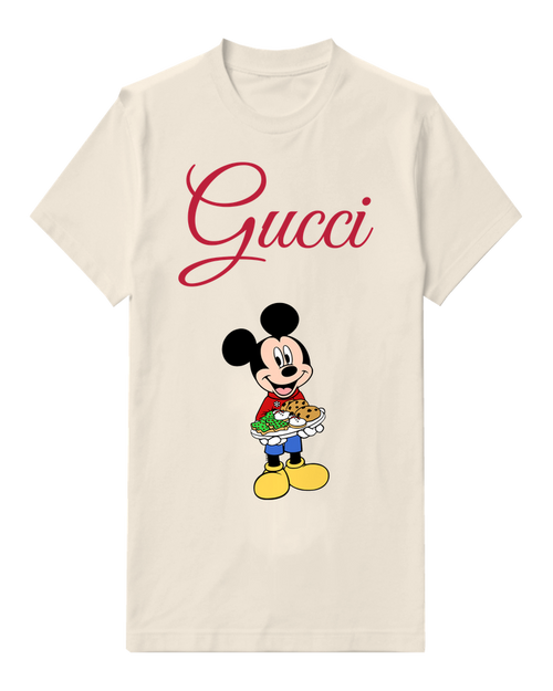 Ivory Mouse Basket Of Food Graphic T-Shirt - front product view