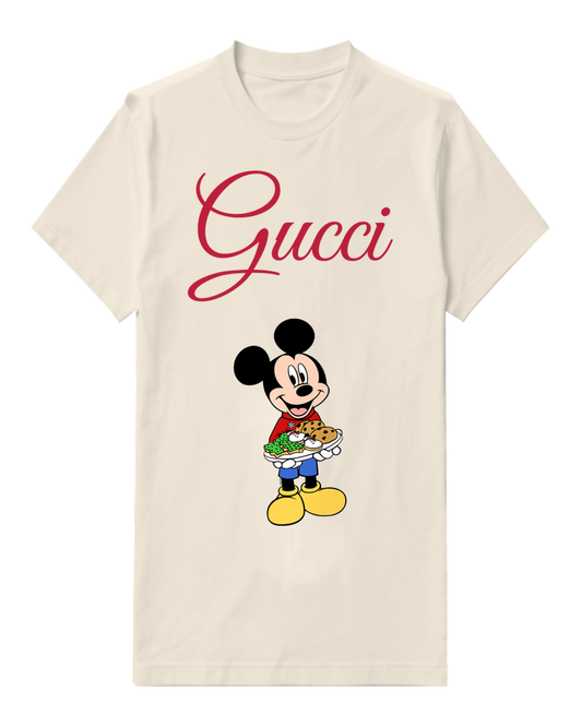 Ivory Mouse Basket Of Food Graphic T-Shirt - front product view