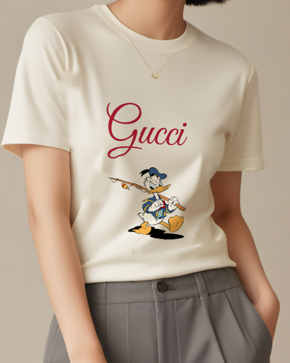 Ivory Duck Long Fishing Rod Graphic T-Shirt - model wearing view