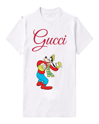 White Goofy Snowball Thrower Graphic T-Shirt - front product view
