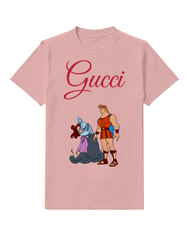 Blush Pink Hero With Kneeling Shadow Pair Graphic T-Shirt - front product view