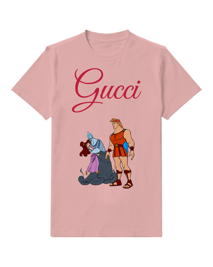 Blush Pink Hero With Kneeling Shadow Pair Graphic T-Shirt - front product view