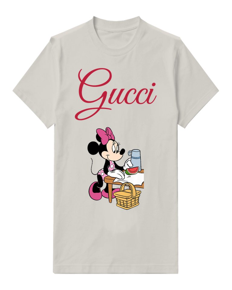 Light Gray Minnie Mouse Picnic Setting Graphic T-Shirt - front product view