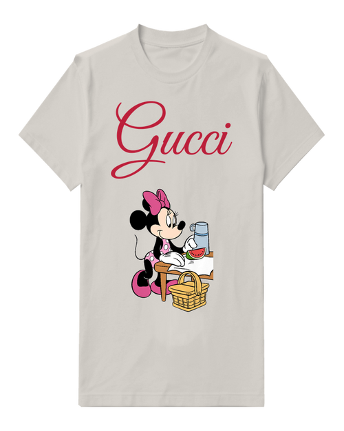 Light Gray Minnie Mouse Picnic Setting Graphic T-Shirt - front product view