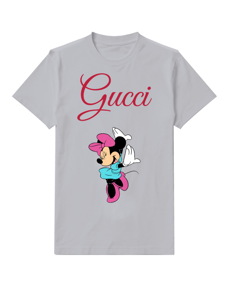 Light Gray Minnie Mouse Dancing Joyfully Graphic T-Shirt - front product view