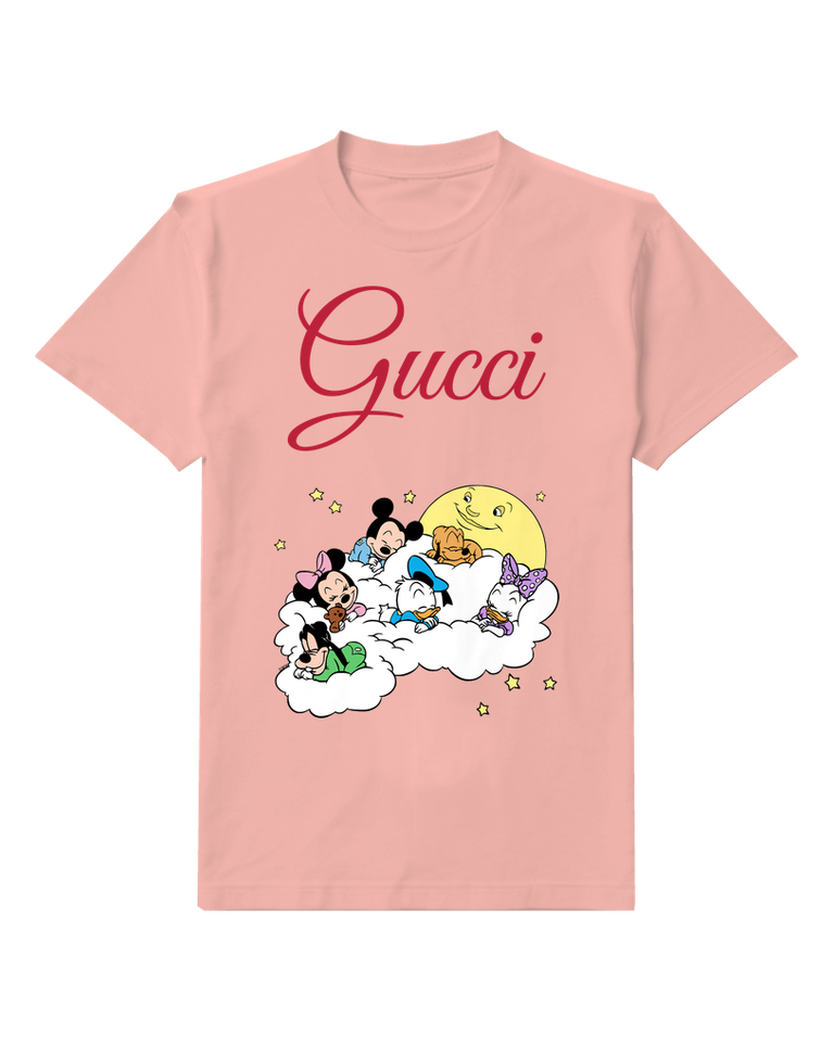 Blush Pink Sleeping Friends Moon Cloud Graphic T-Shirt - front product view