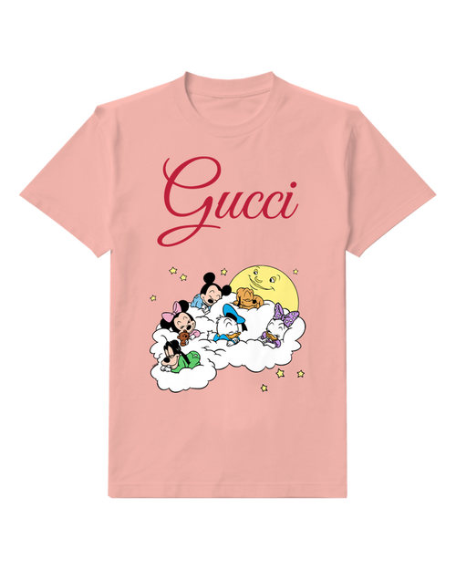 Blush Pink Sleeping Friends Moon Cloud Graphic T-Shirt - front product view