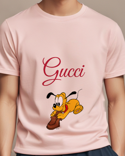 Blush Pink Pluto Running With A Shoe Graphic T-Shirt - model wearing view