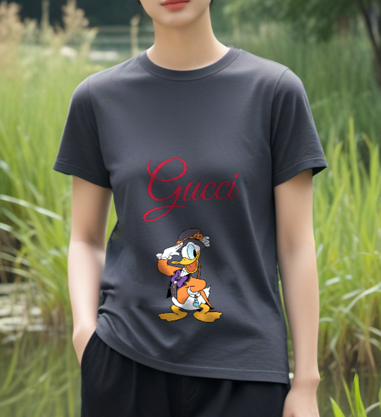 Charcoal Gray Aviator Duck Graphic T-Shirt - styled view 5