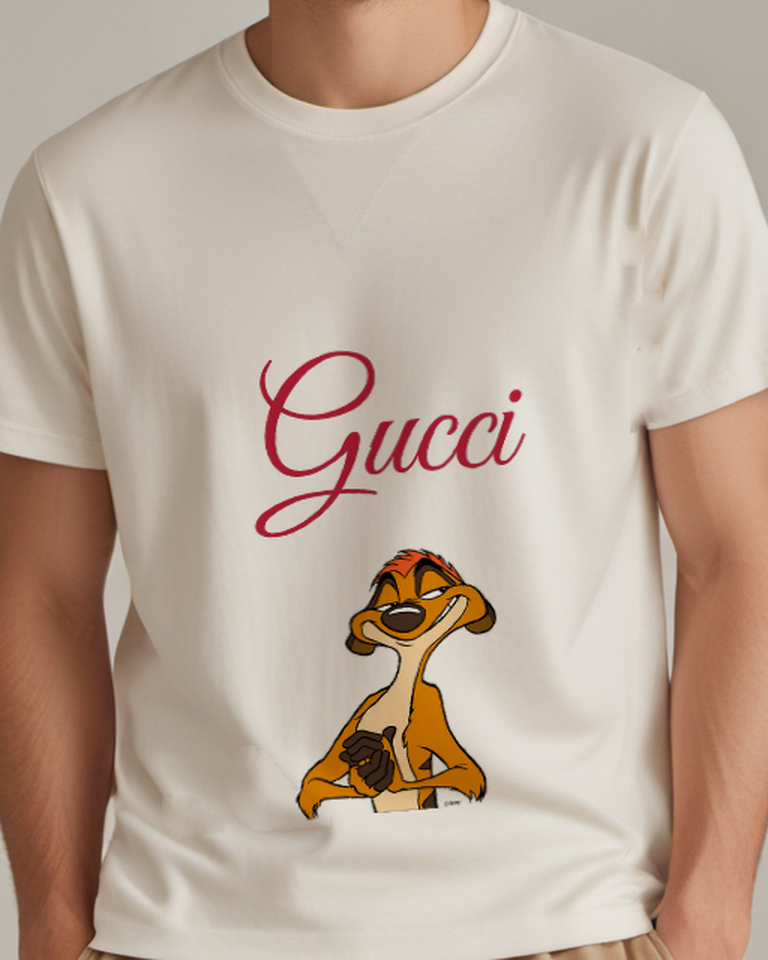 Ivory Timon Smiling Clasping Hands Graphic T-Shirt - model wearing view