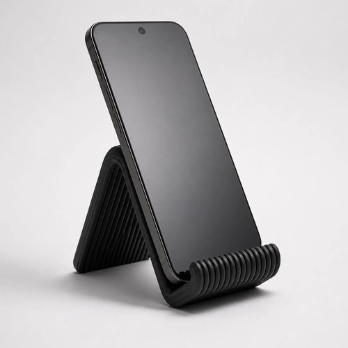 Sleek Ribbed‑Pattern Foldable Mobile Device Holder For Multi‑Scene Desktop Organisation