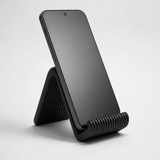 Sleek Ribbed‑Pattern Foldable Mobile Device Holder For Multi‑Scene Desktop Organisation