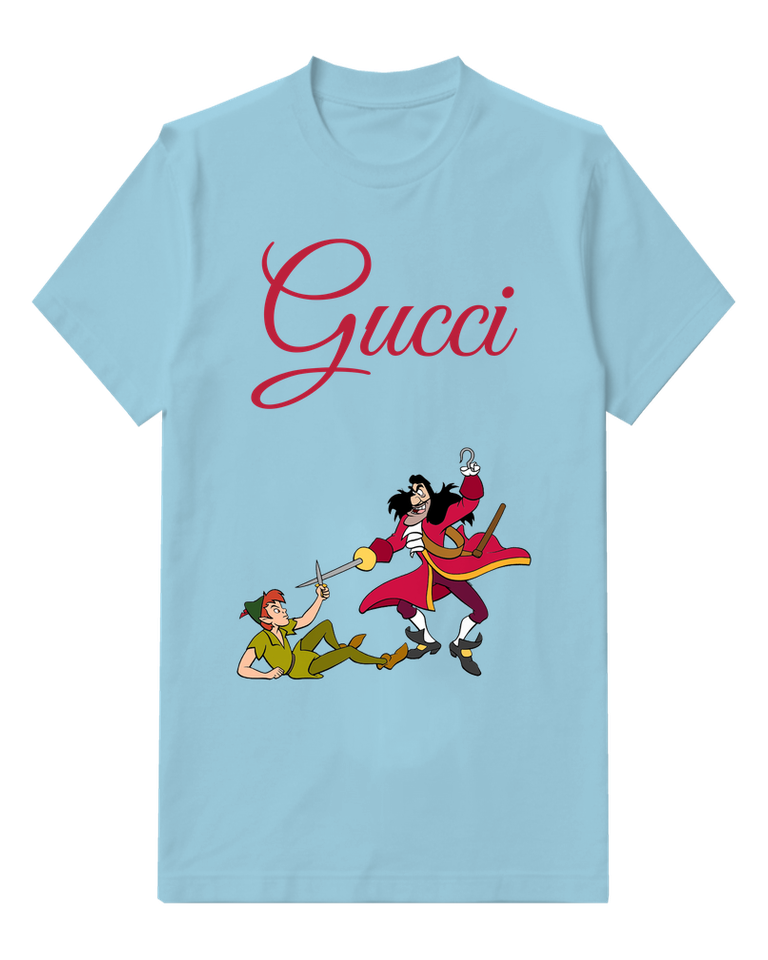 Sky Blue Pirate Captain And Fallen Boy Graphic T-Shirt - front product view