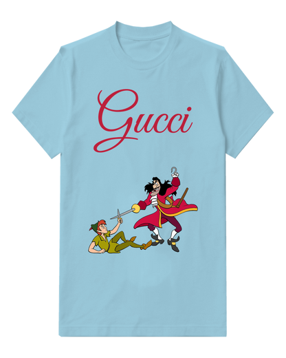 Sky Blue Pirate Captain And Fallen Boy Graphic T-Shirt - front product view
