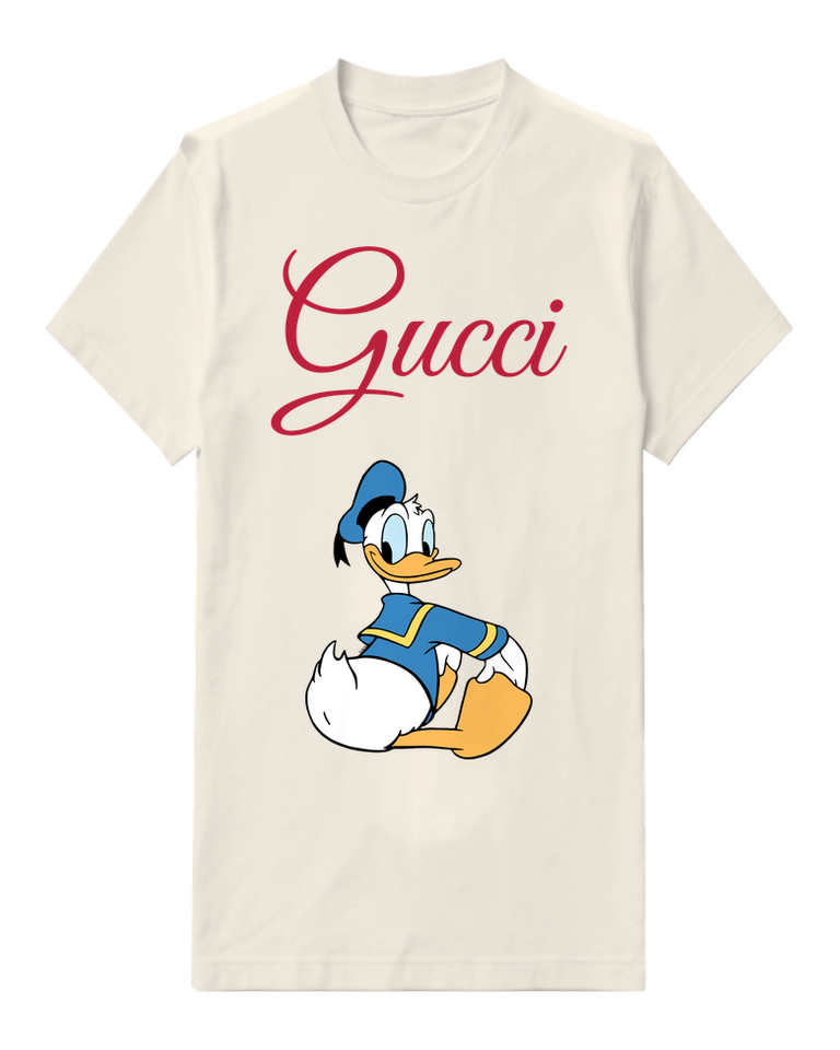 Ivory Donald Duck Sitting Cross Legged Graphic T-Shirt - front product view