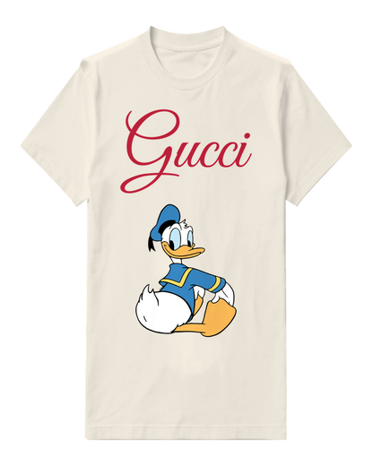 Ivory Donald Duck Sitting Cross Legged Graphic T-Shirt - front product view
