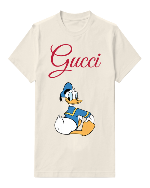 Ivory Donald Duck Sitting Cross Legged Graphic T-Shirt - front product view