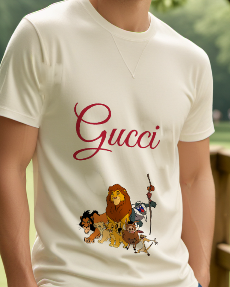 Ivory Lion And Safari Friends Graphic T-Shirt - model wearing view