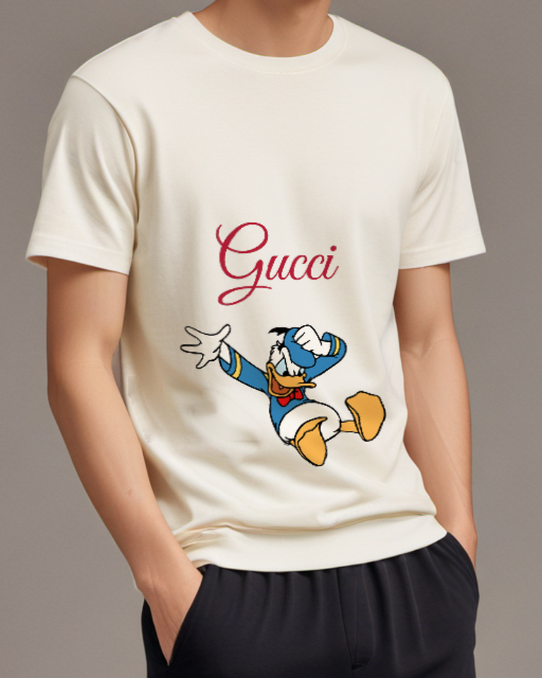 White Duck Blue Top Jump Graphic T-Shirt - model wearing view