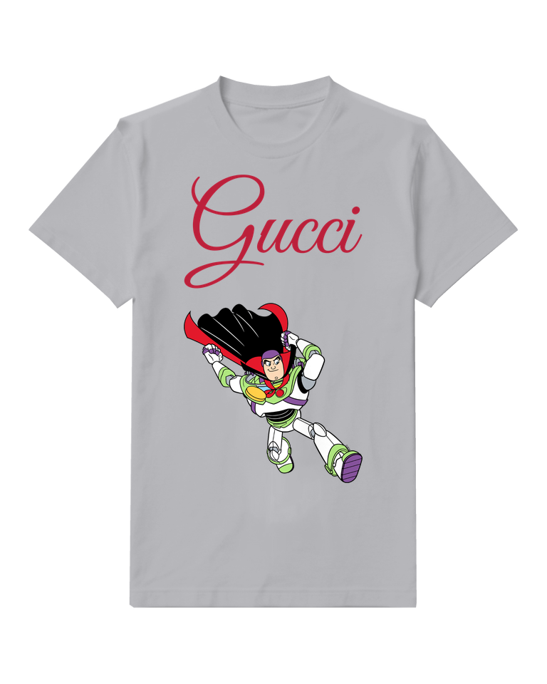 Light Gray Flying Space Ranger Red Accent Graphic T-Shirt - front product view