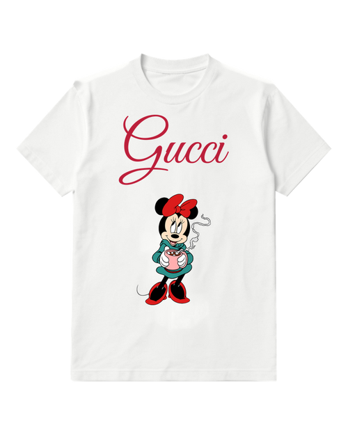 White Warm Mug Mouse Graphic T-Shirt - front product view