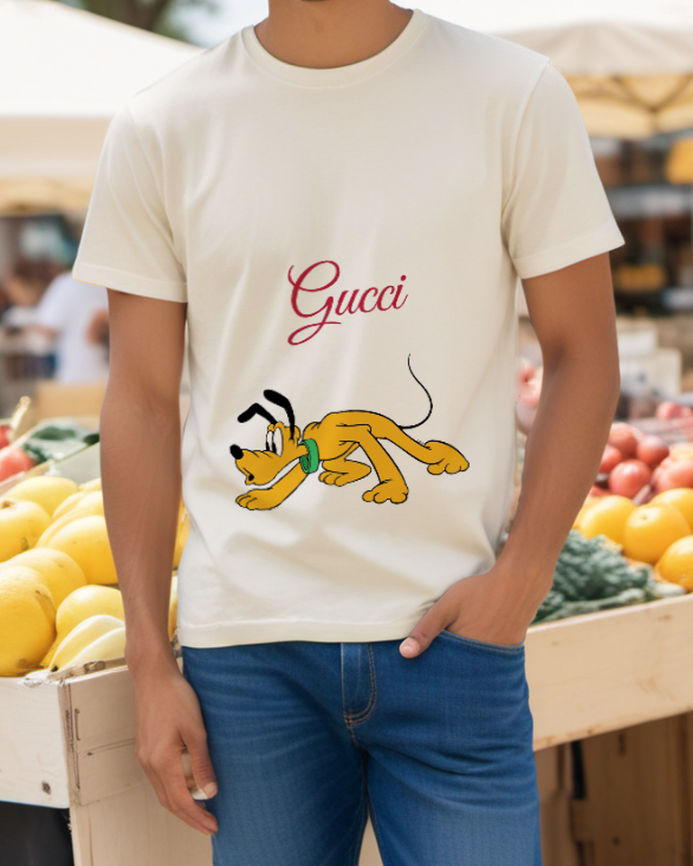 Ivory Sneaking Yellow Dog Graphic T-Shirt - styled view 3