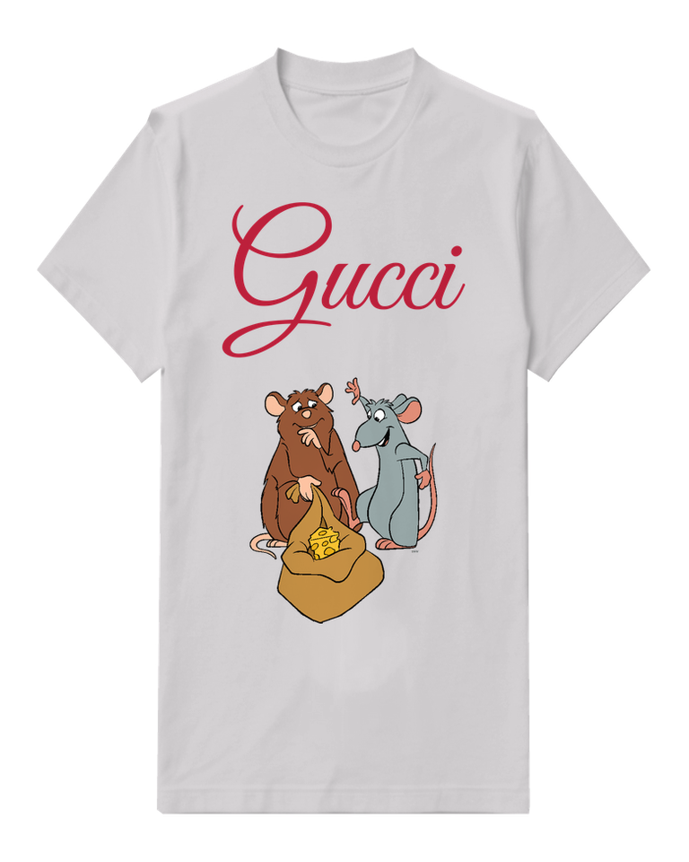 Light Gray Remy And Emile Beside A Sack Of Cheese Graphic T-Shirt - front product view