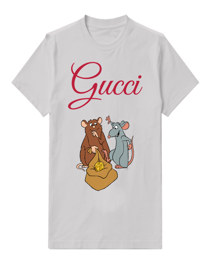 Light Gray Remy And Emile Beside A Sack Of Cheese Graphic T-Shirt - front product view