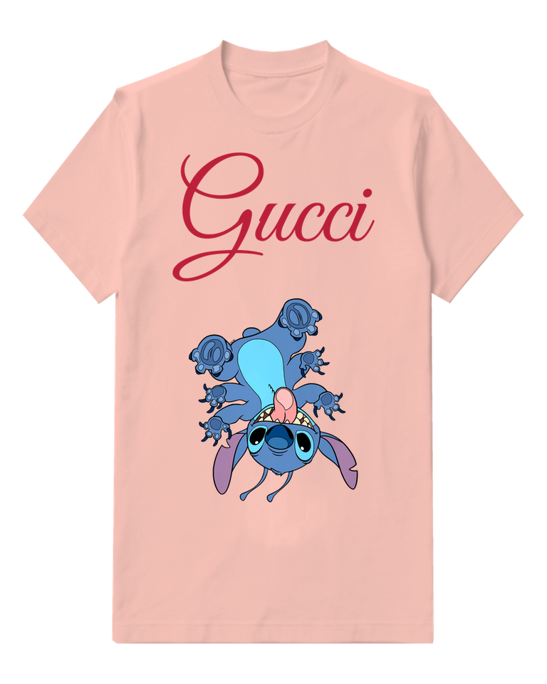 Blush Pink Stitch Upside Down With Limbs Spread Graphic T-Shirt - front product view