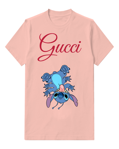 Blush Pink Stitch Upside Down With Limbs Spread Graphic T-Shirt - front product view