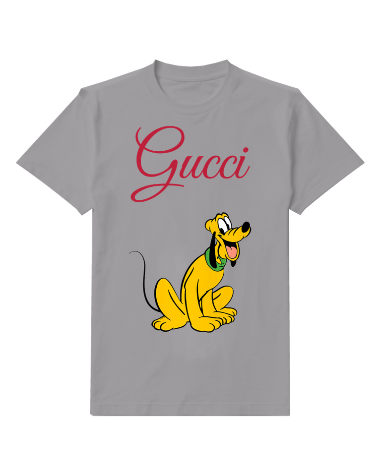 Gray Yellow Dog Sitting Happily Graphic T-Shirt - front product view