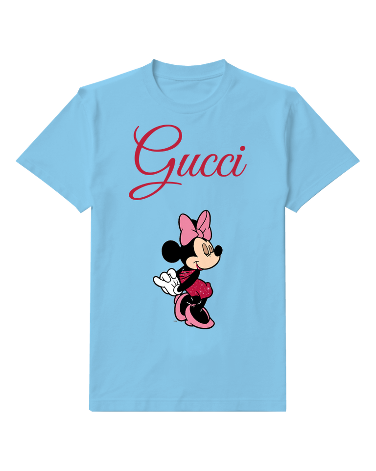 Sky Blue Minnie Mouse In Dancing Pose Graphic T-Shirt - front product view