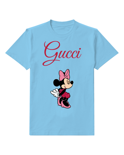 Sky Blue Minnie Mouse In Dancing Pose Graphic T-Shirt - front product view