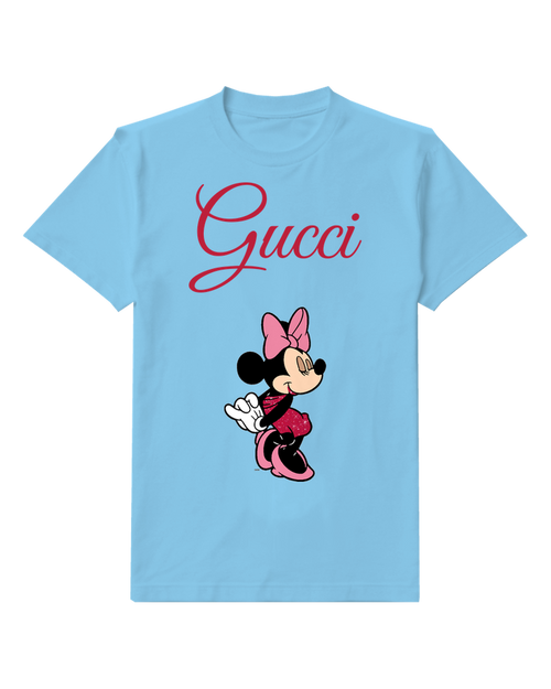 Sky Blue Minnie Mouse In Dancing Pose Graphic T-Shirt - front product view