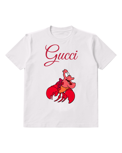 White Red Crab With Wide Grin Crew Neck Graphic T-Shirt - front product view