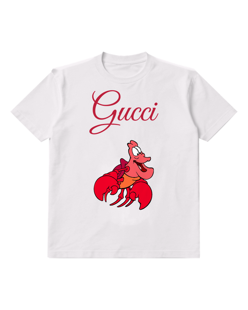 White Red Crab With Wide Grin Crew Neck Graphic T-Shirt - front product view