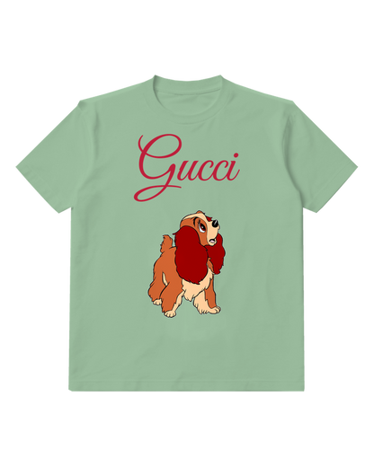 Sage Green Lady Looking Up With Long Russet Ears Graphic T-Shirt - front product view