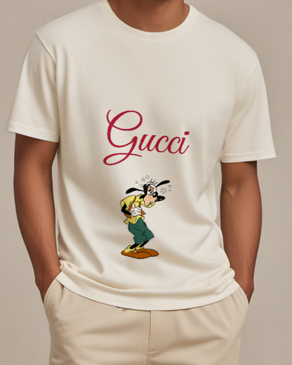 Ivory Goofy Dizzy Head Tilted Back Graphic T-Shirt - model wearing view