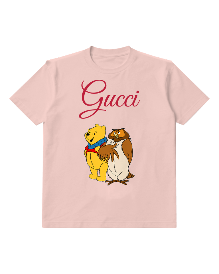 Blush Pink Winnie The Pooh Hugs Owl Graphic T-Shirt - front product view