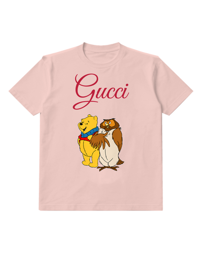 Blush Pink Winnie The Pooh Hugs Owl Graphic T-Shirt - front product view