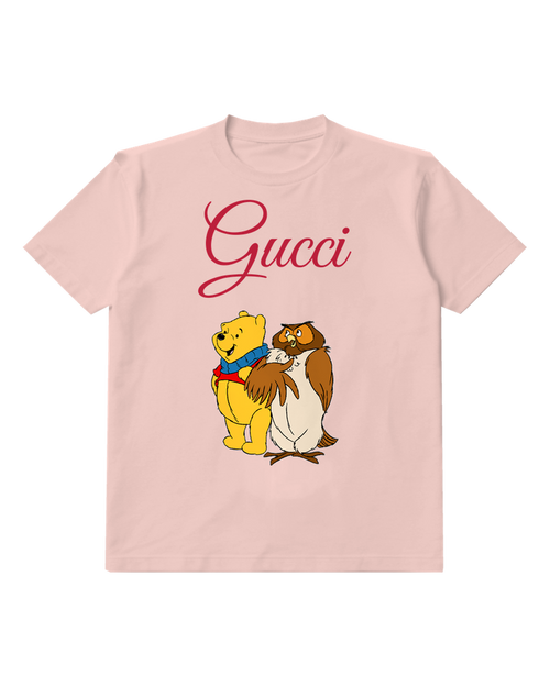 Blush Pink Winnie The Pooh Hugs Owl Graphic T-Shirt - front product view