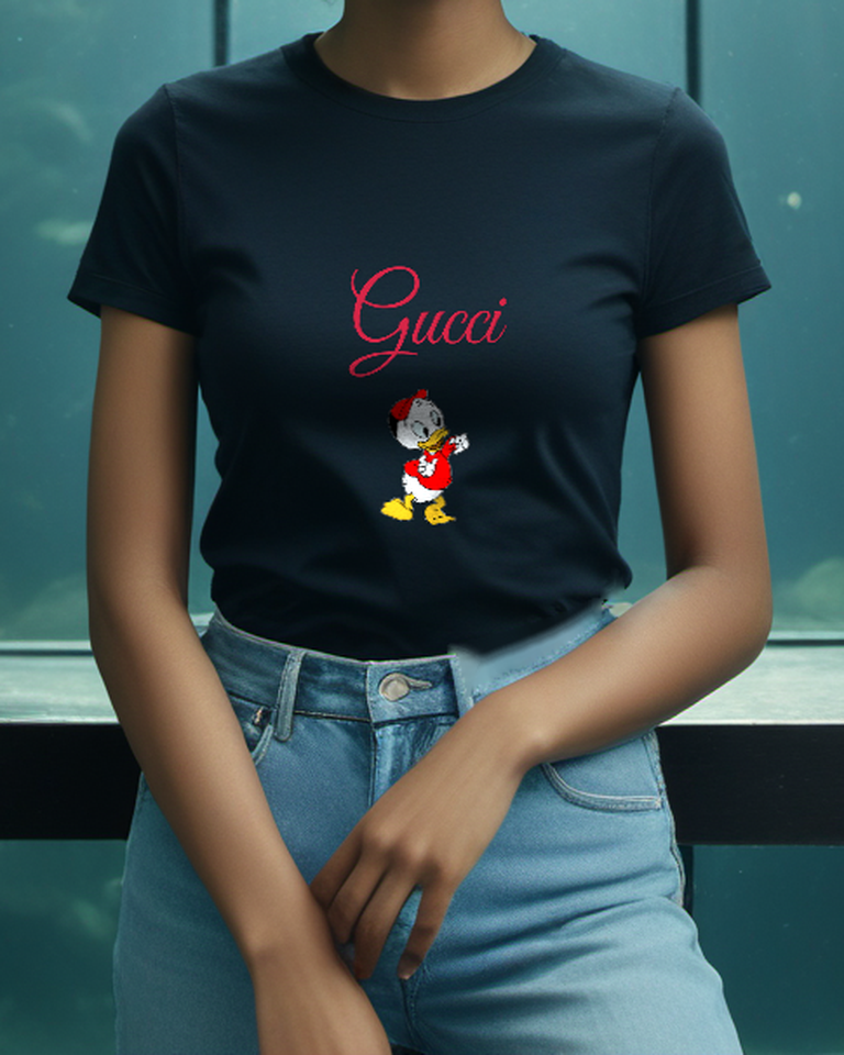 Black Red Cap Young Duck Graphic T-Shirt - styled view 2