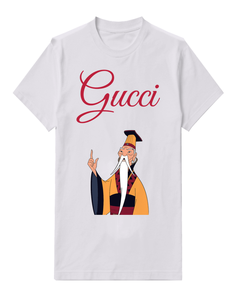 White White Beard Emperor Gesture Graphic T-Shirt - front product view