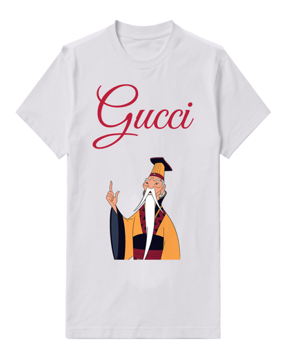 White White Beard Emperor Gesture Graphic T-Shirt - front product view
