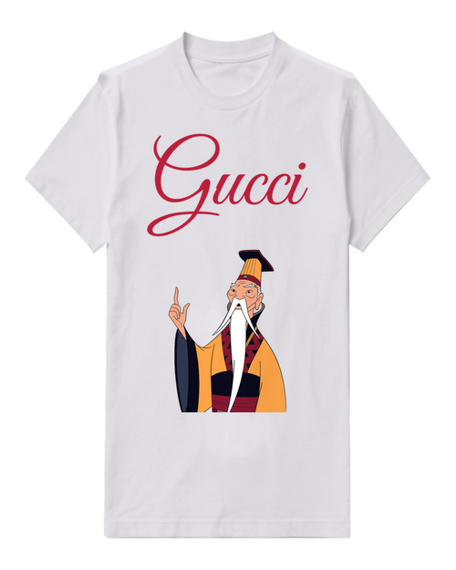 White White Beard Emperor Gesture Graphic T-Shirt - front product view