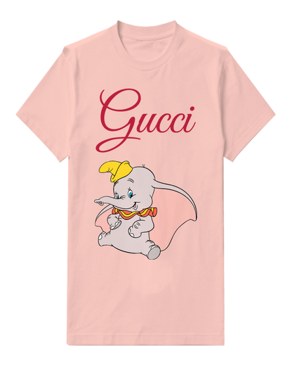 Blush Pink Baby Elephant Sitting With Cape Graphic T-Shirt - front product view