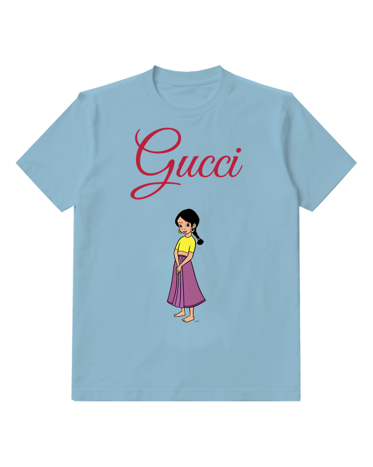 Sky Blue Yellow Top Purple Skirt Girl Graphic T-Shirt - front product view